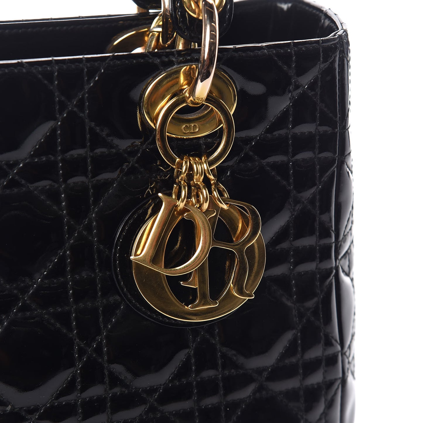 Patent Cannage Medium Lady Dior Black