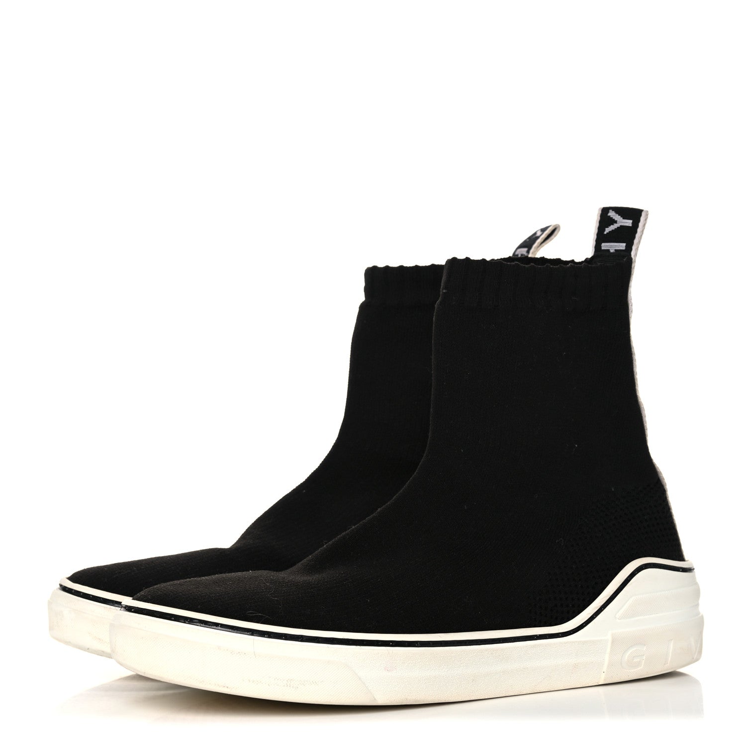 Givenchy Technical Canvas Knit Womens George V Sock Sneakers 41 Black 3 of 12