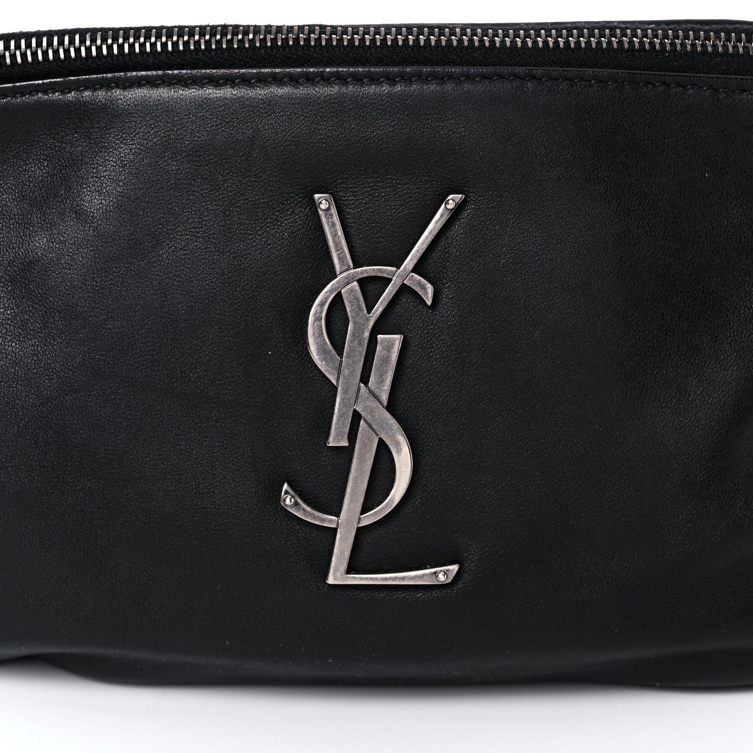 Saint Laurent Calfskin Monogram Belt Bag Black 12 of 18