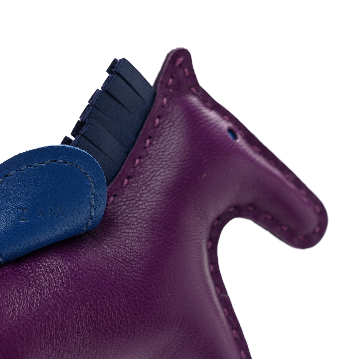 Milo Lambskin Grigri Rodeo Horse Bag Charm PM Violet Bleu Saphir Bleu France