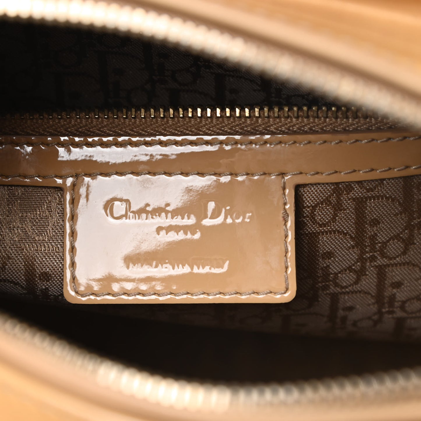 Patent Cannage Large Lady Dior Beige