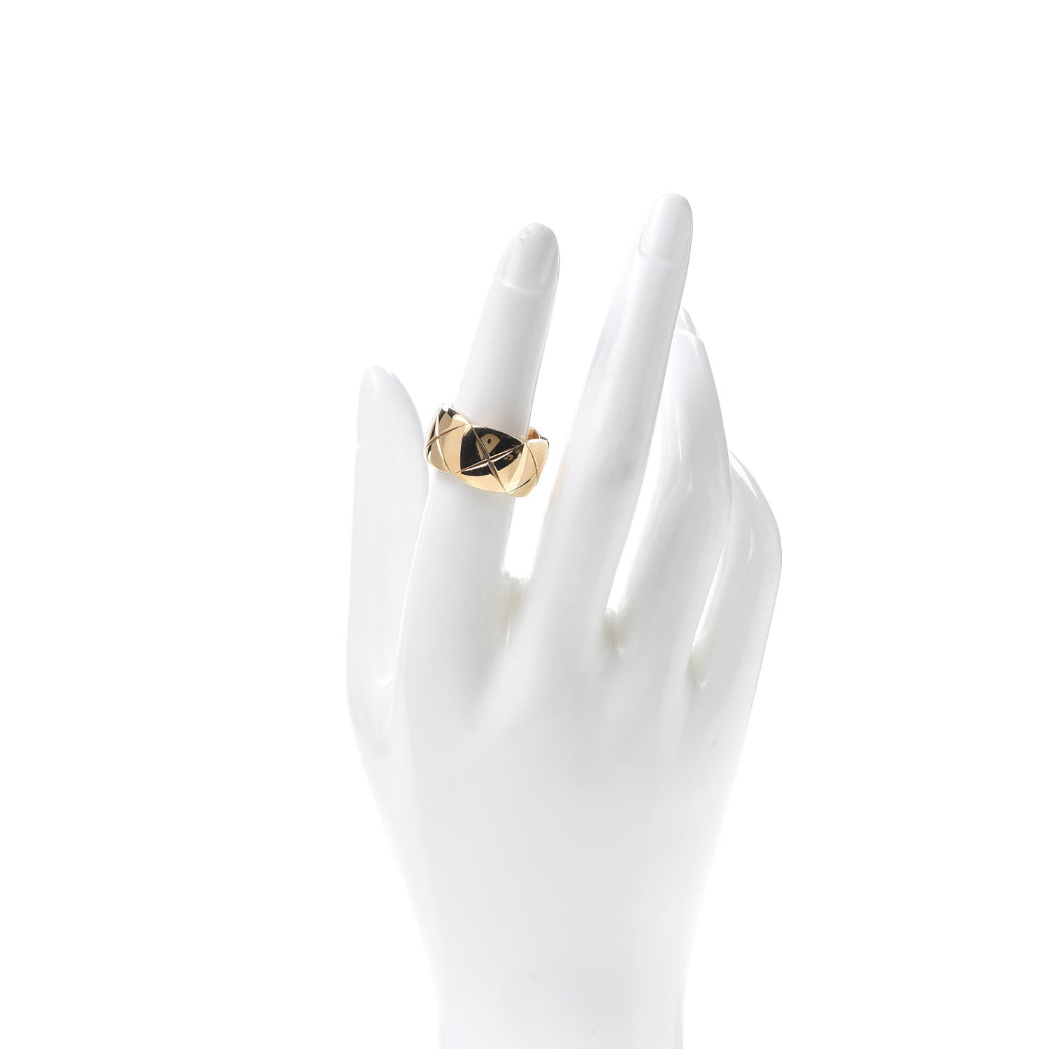 Chanel 18K Yellow Gold Large Coco Crush Ring 53 6.25 2 of 6