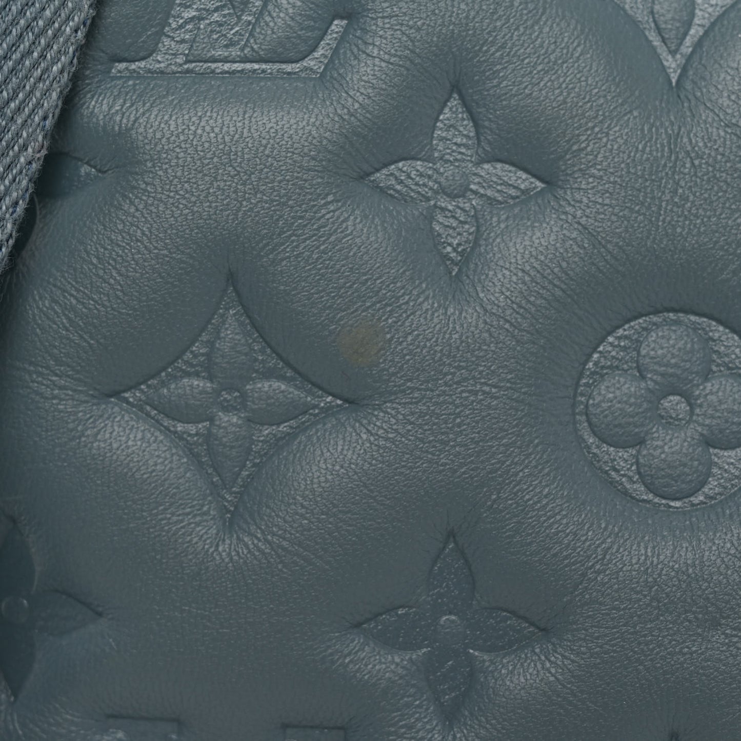 Lambskin Embossed Monogram Coussin PM Blue Glacier