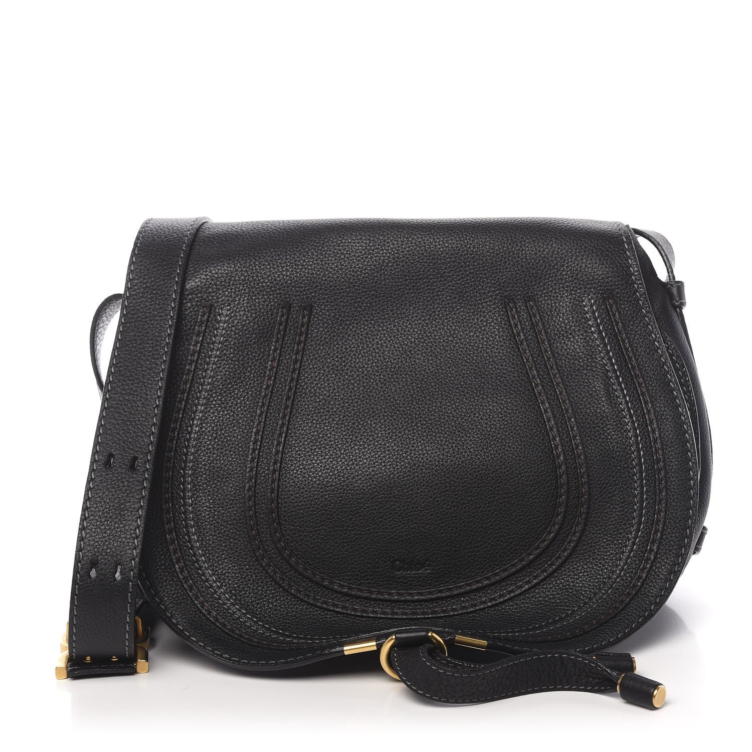 Chloe Calfskin Medium Marcie Round Crossbody Bag Black 1 of 12