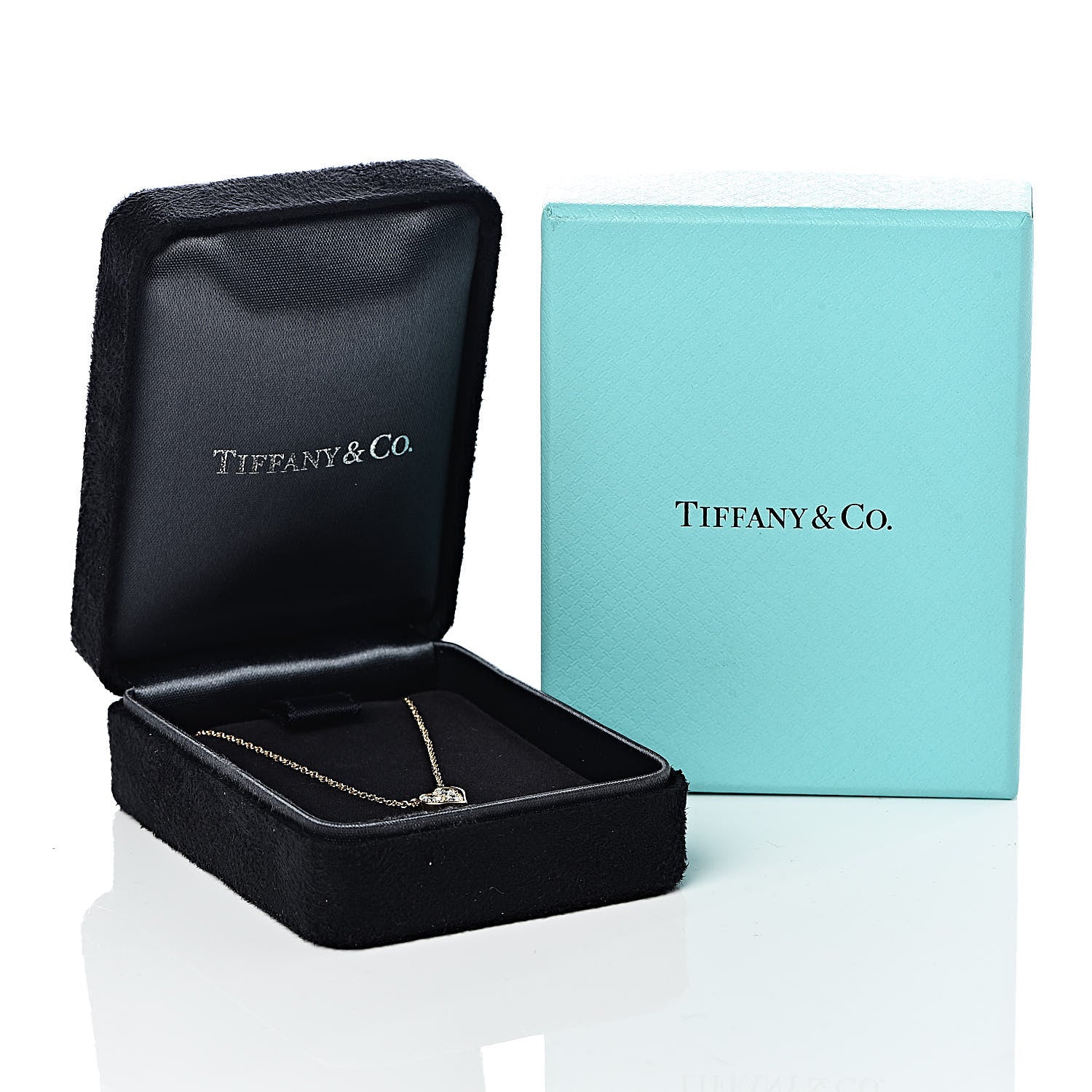 Tiffany 18K Yellow Gold Diamond Heart Pendant Necklace 9 of 9