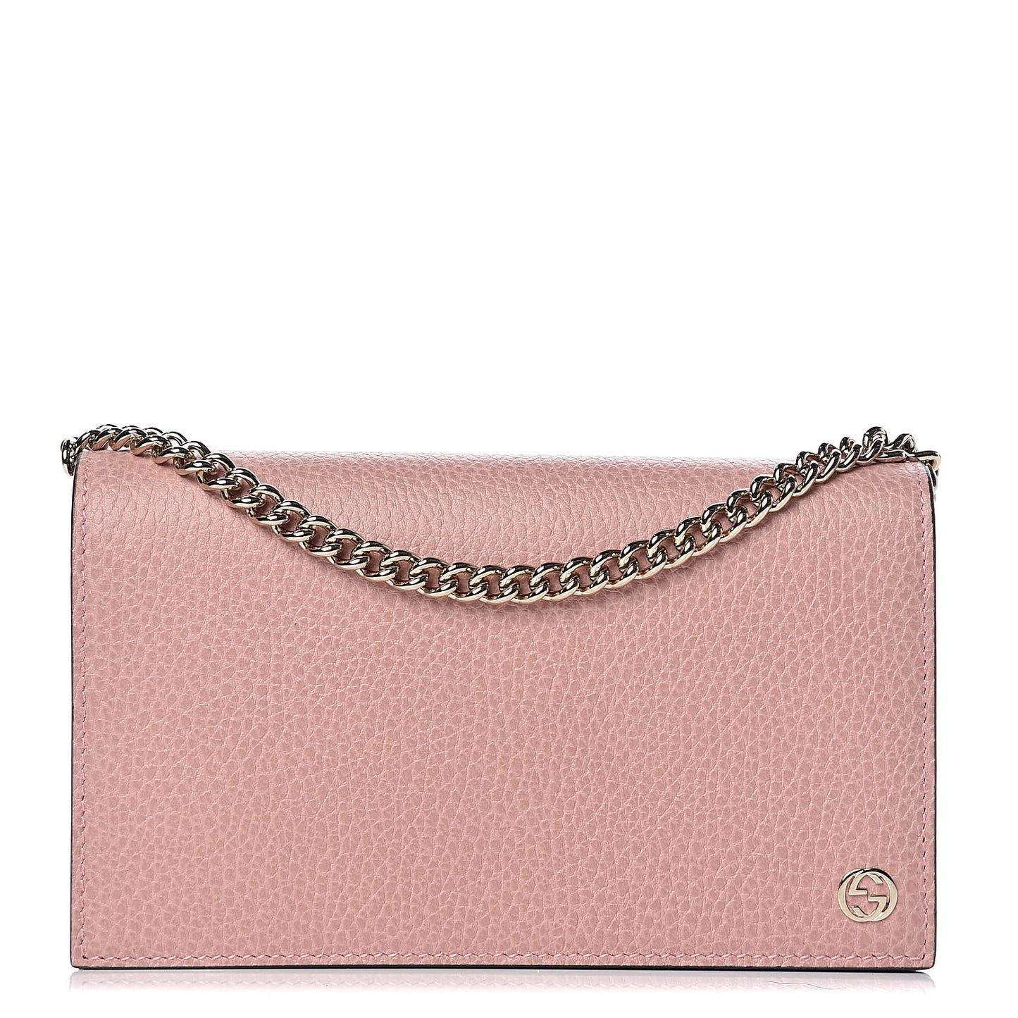 Dollar Calfskin Medium Betty Chain Wallet Soft Pink