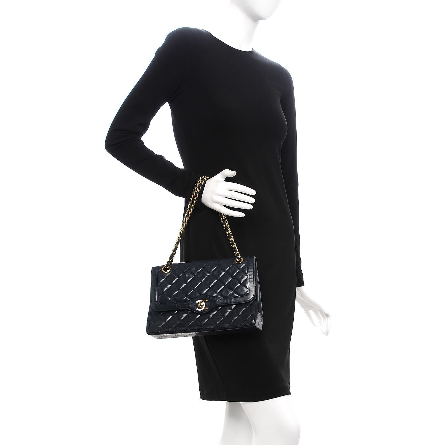 Chanel Lambskin Medium Double Flap Navy 2 of 11