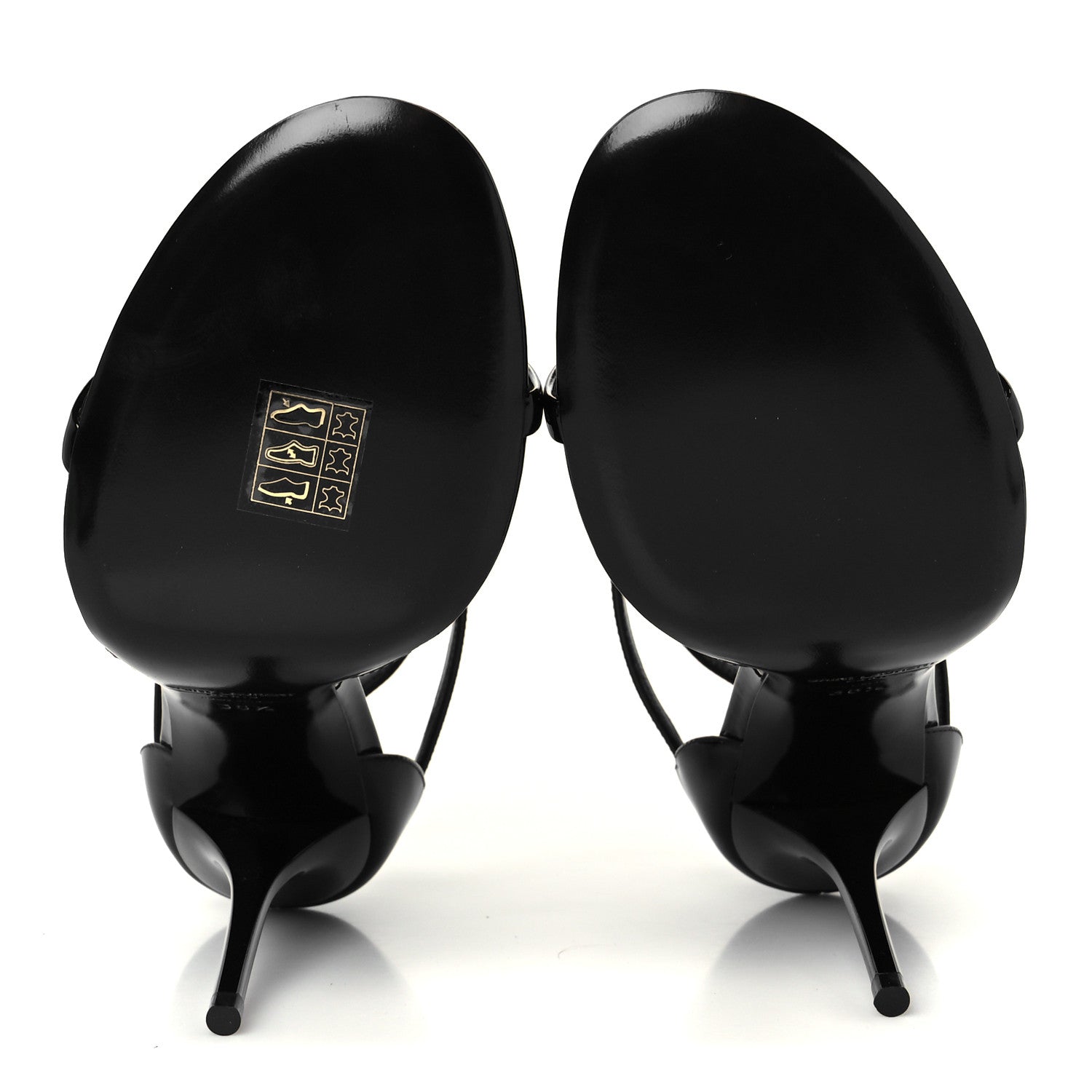 Saint Laurent Patent Cassandra 100 Ankle Strap Sandals 38.5 Black 6 of 10