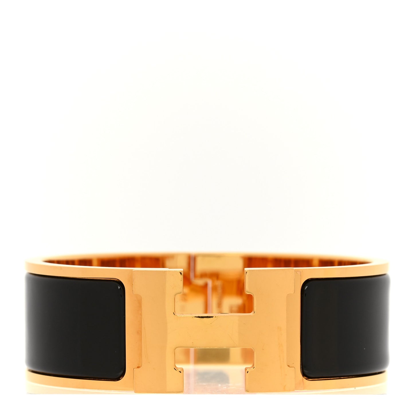 Enamel Wide Clic Clac H Bracelet PM Black