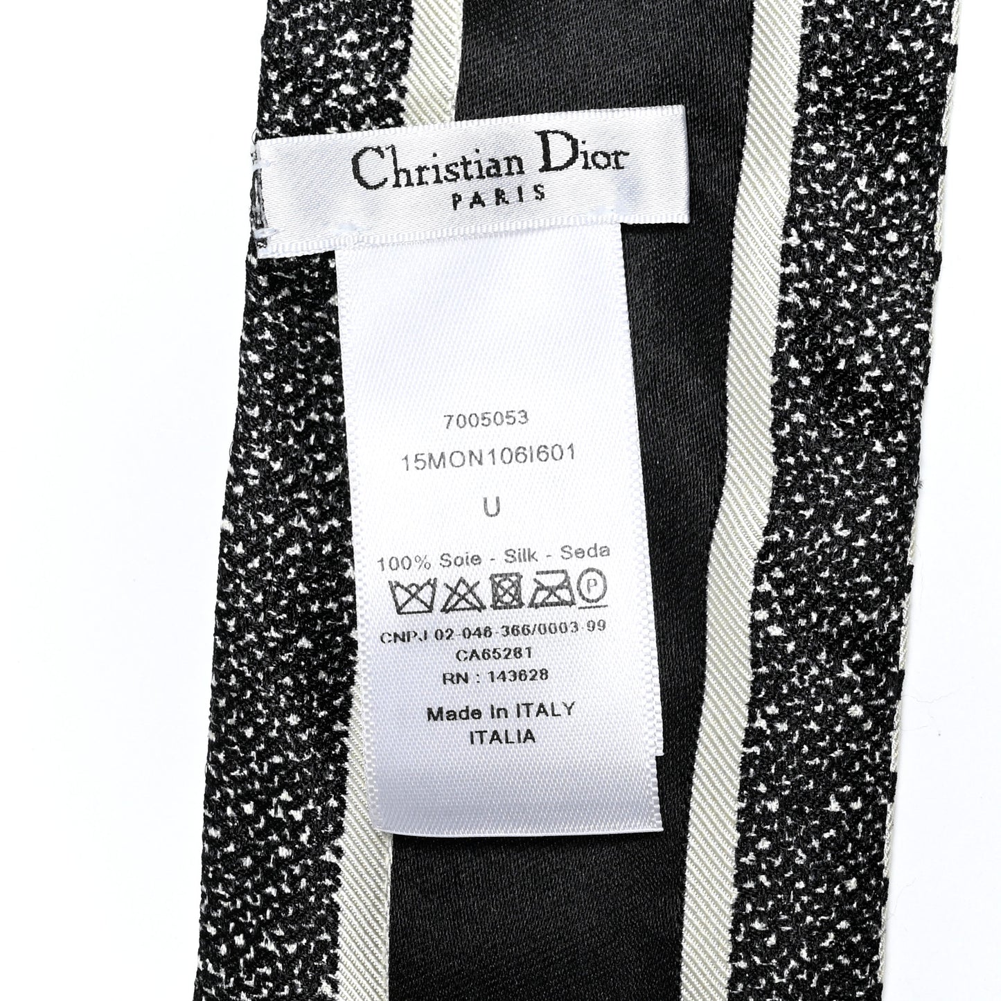 Silk Houndstooth Mitzah Scarf Black White