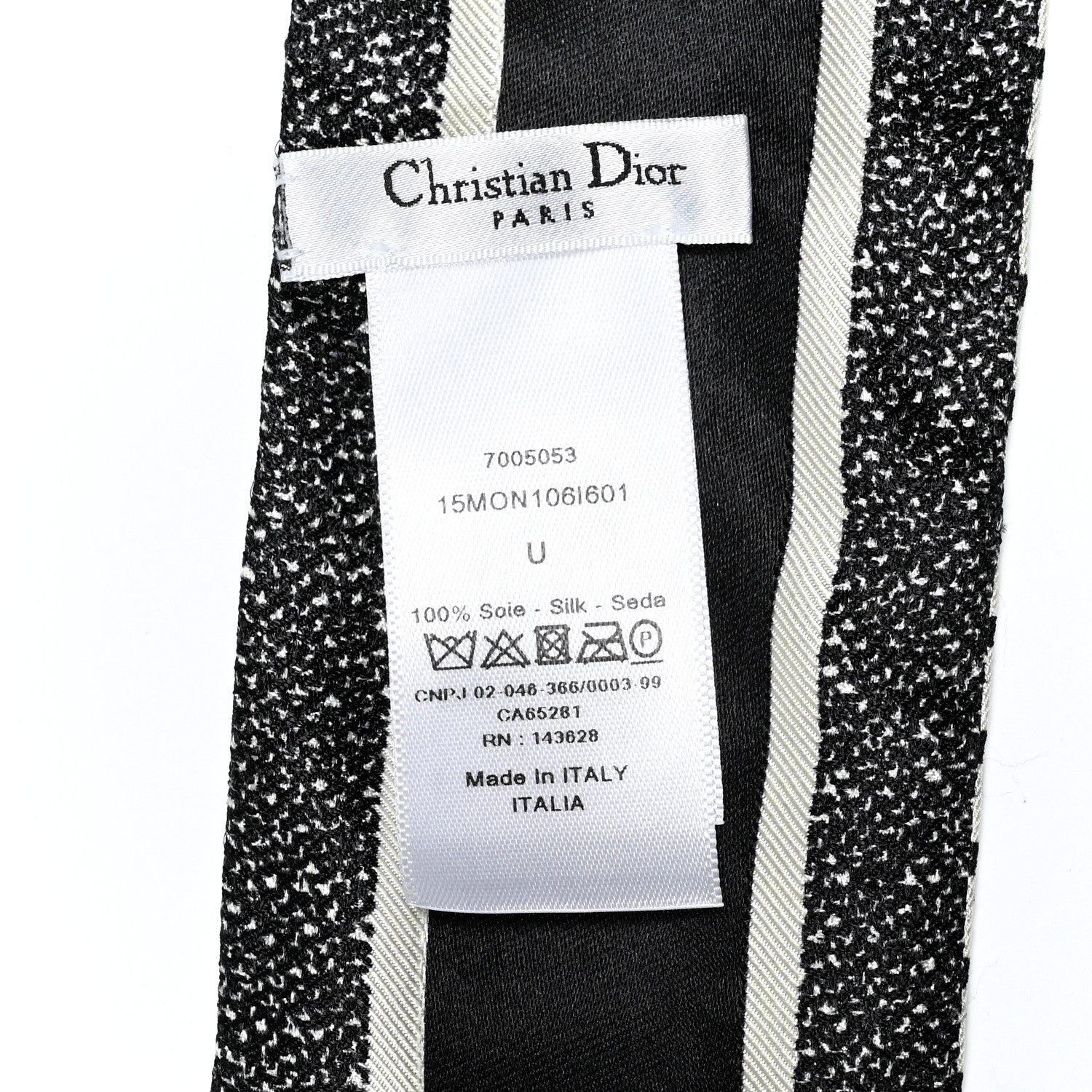 Christian Dior Silk Houndstooth Mitzah Scarf Black White 2 of 3