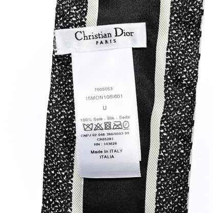 Christian Dior Silk Houndstooth Mitzah Scarf Black White 2 of 3