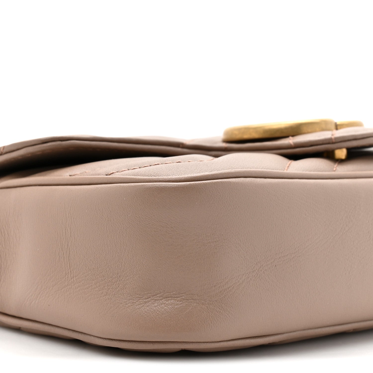 Gucci Calfskin Matelasse Super Mini GG Marmont Shoulder Bag Porcelain Rose 10 of 10