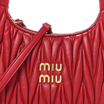 Miu Miu Nappa Matelasse Wander Hobo Fuoco 7 of 9