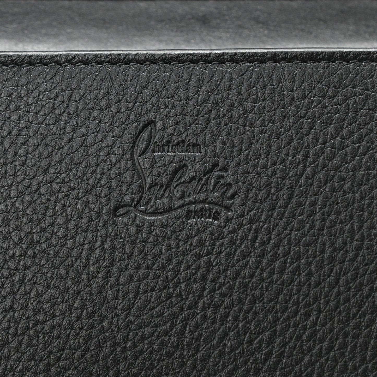 Grained Calfskin Spikes Loubinthesky Paloma Wallet On Chain Black Multimetal
