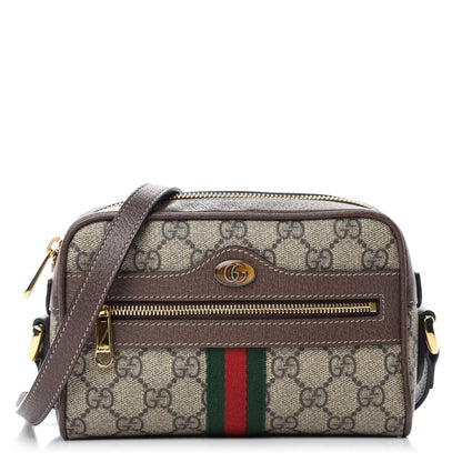 Gucci GG Supreme Monogram Web Mini Ophidia Shoulder Bag Brown 1 of 11