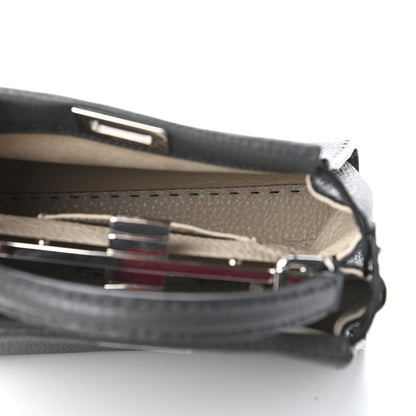 Fendi Cuoio Romano Selleria Bi-Color Mini Peekaboo Iconic Satchel Asfalto Latte 5 of 10