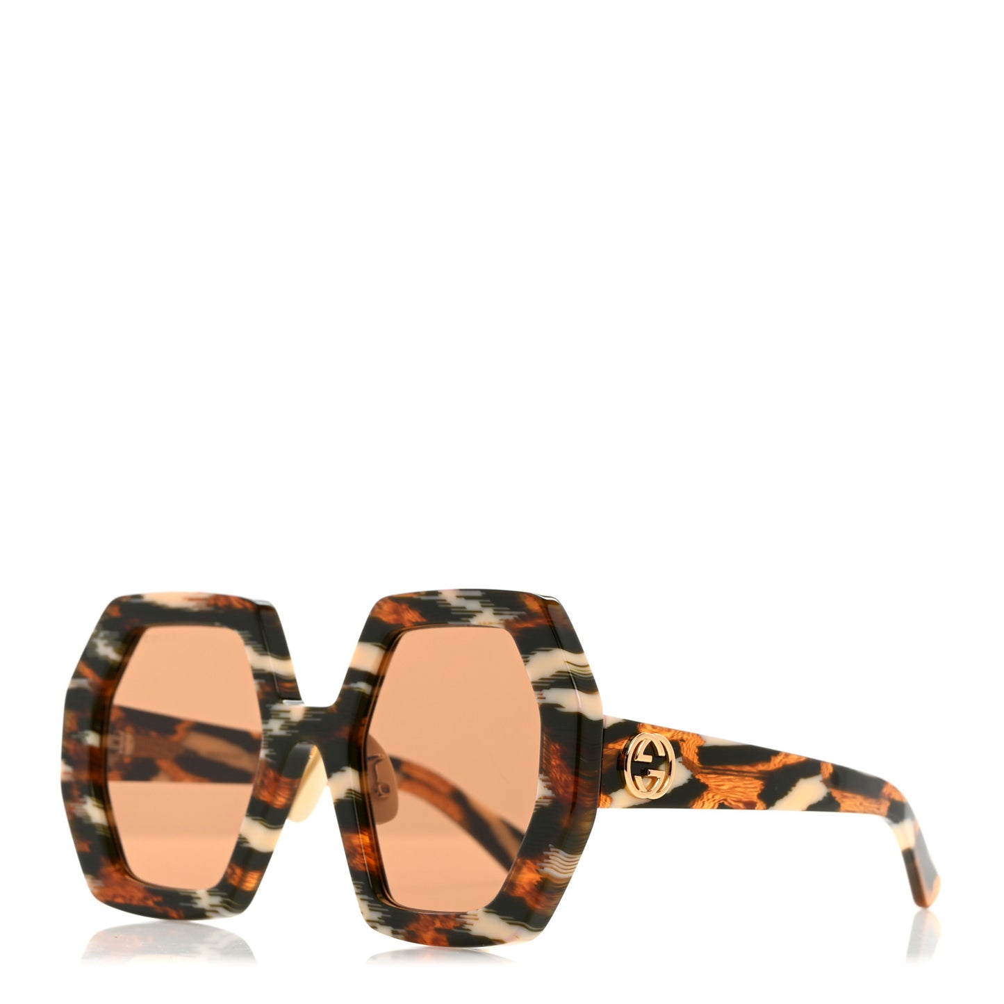 Acetate Square Sunglasses GG0772S Havana Brown