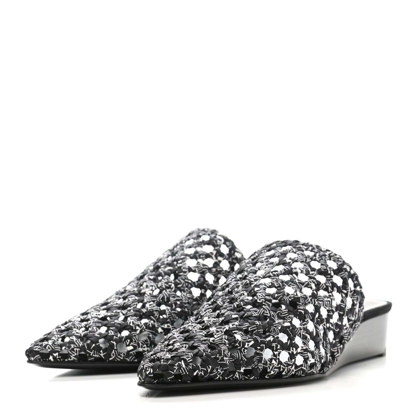 Silk Toscane Tressee Astrologie Print Mules 38.5 Black White