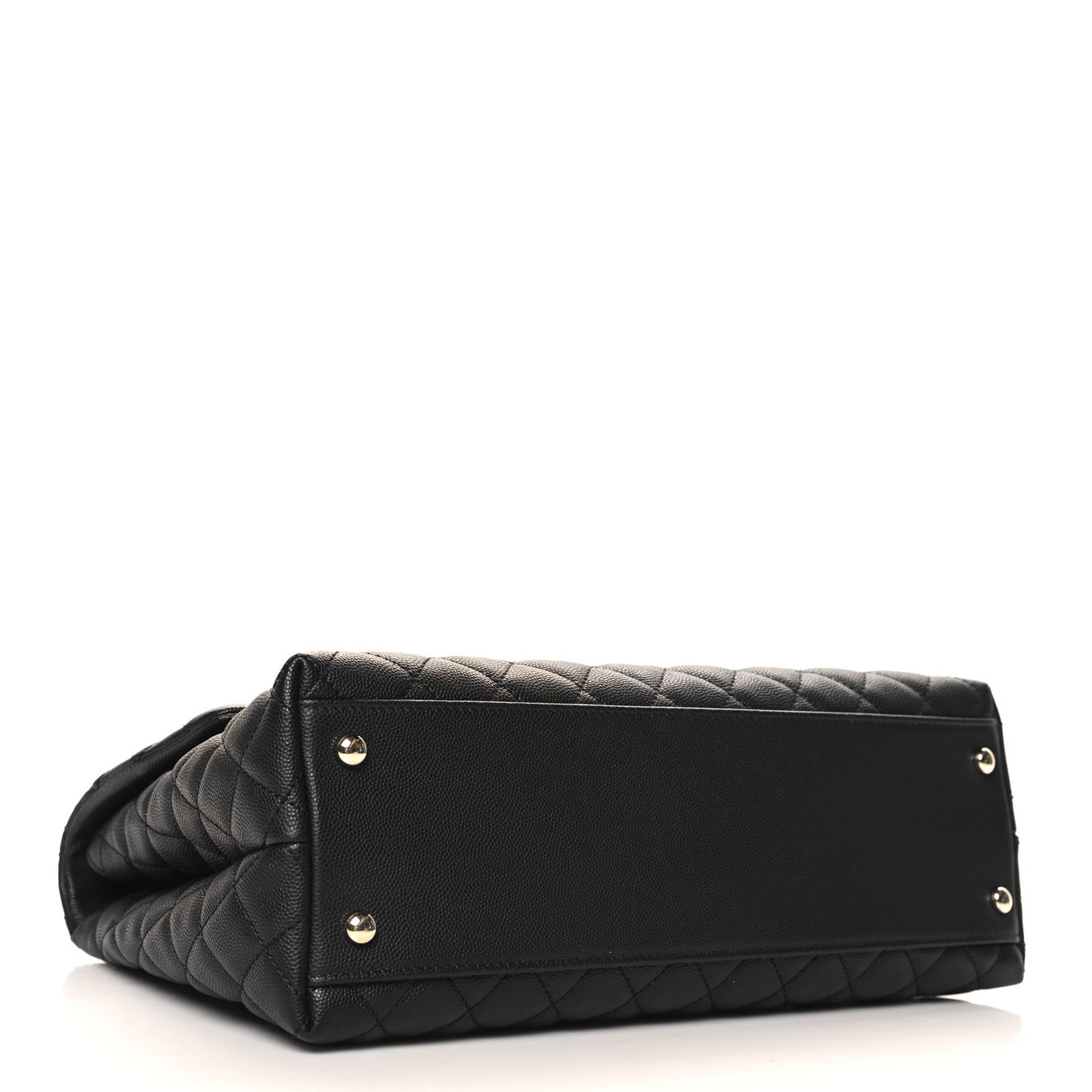 Caviar Quilted Medium Coco Handle Flap Black