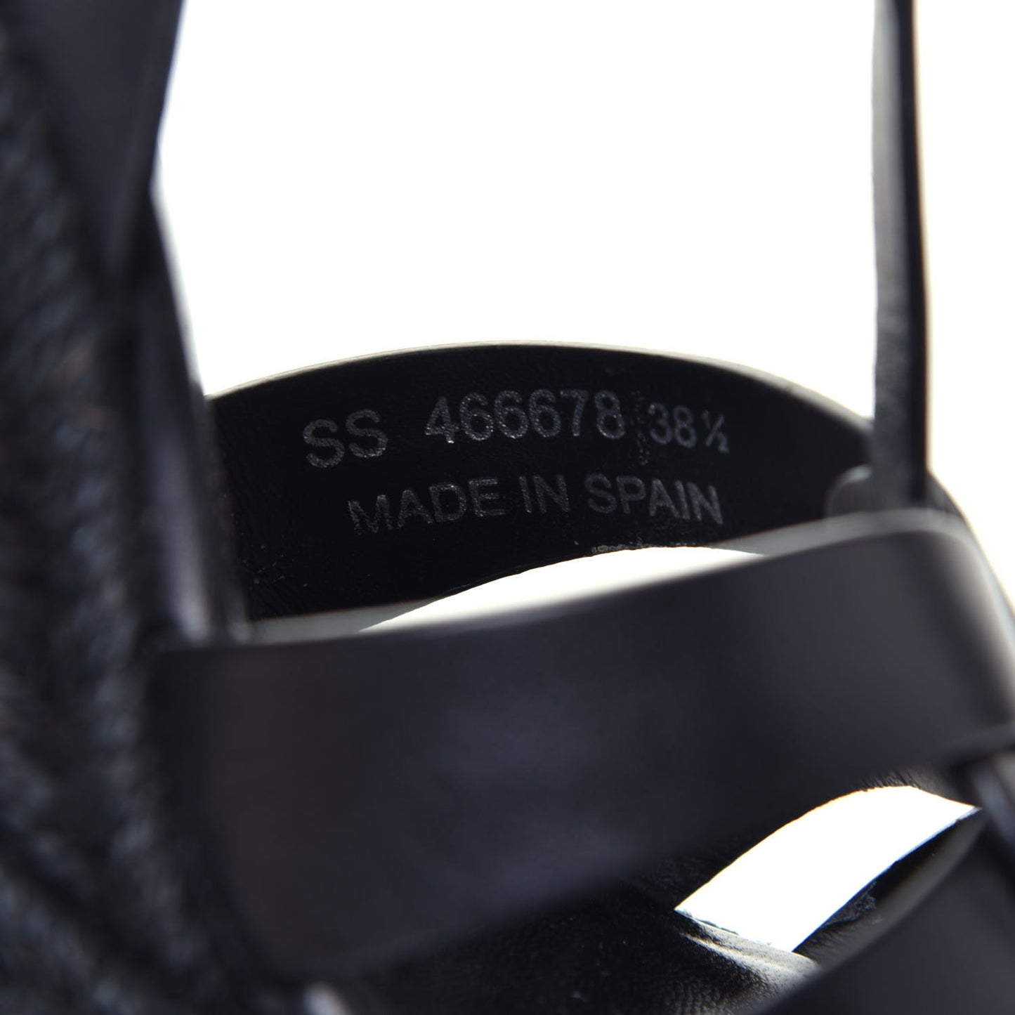 Calfskin Tribute 95 Platform Espadrille Wedge Sandals 38.5 Black