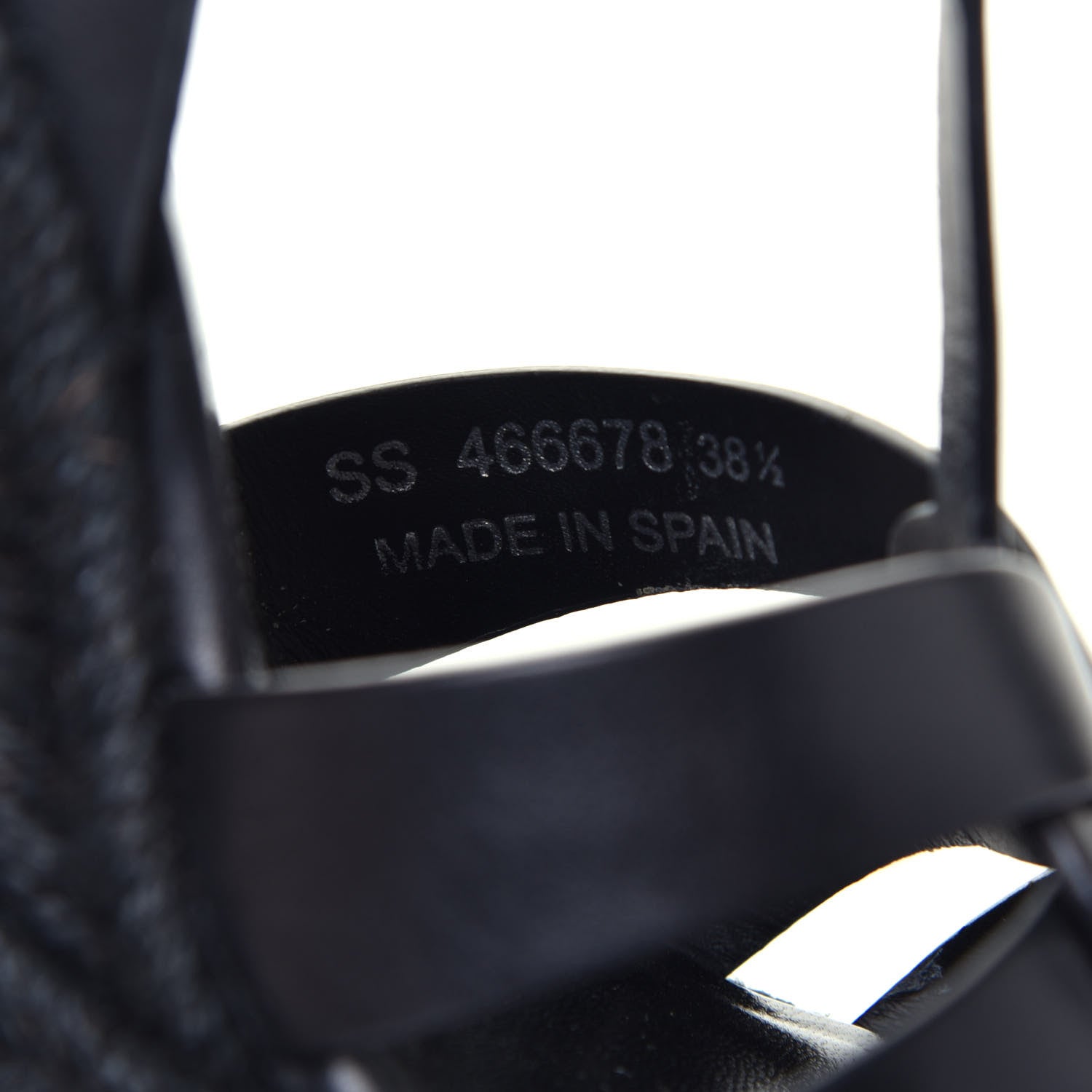 Saint Laurent Calfskin Tribute 95 Platform Espadrille Wedge Sandals 38.5 Black 7 of 7