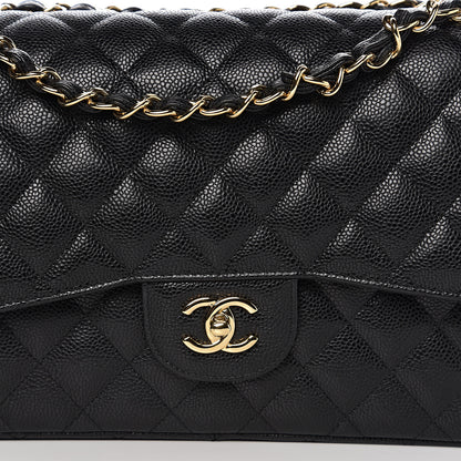 Chanel Caviar Quilted Jumbo Double Flap Black 10 of 11