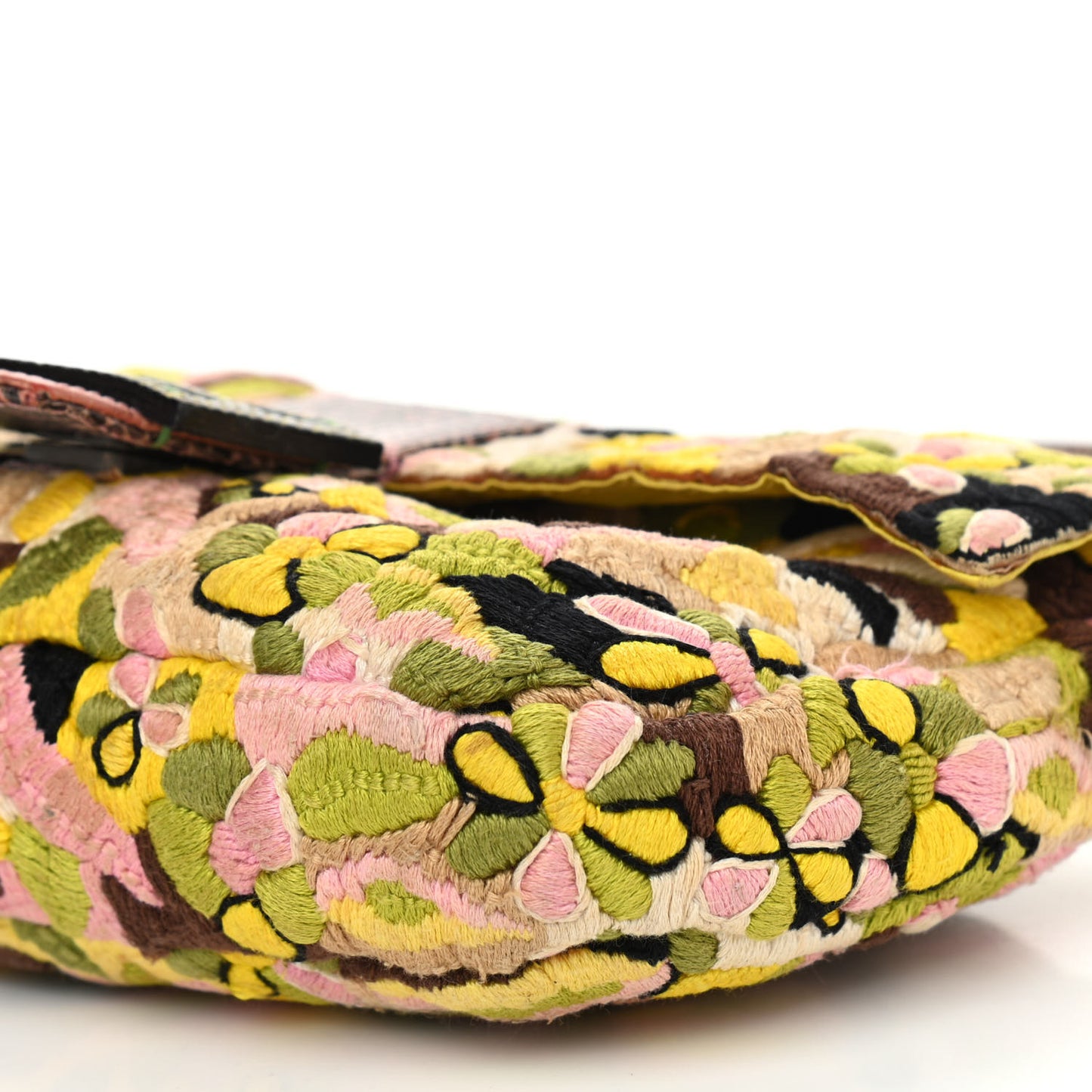 Lizard Embroidered Flower Baguette Pink Multicolor