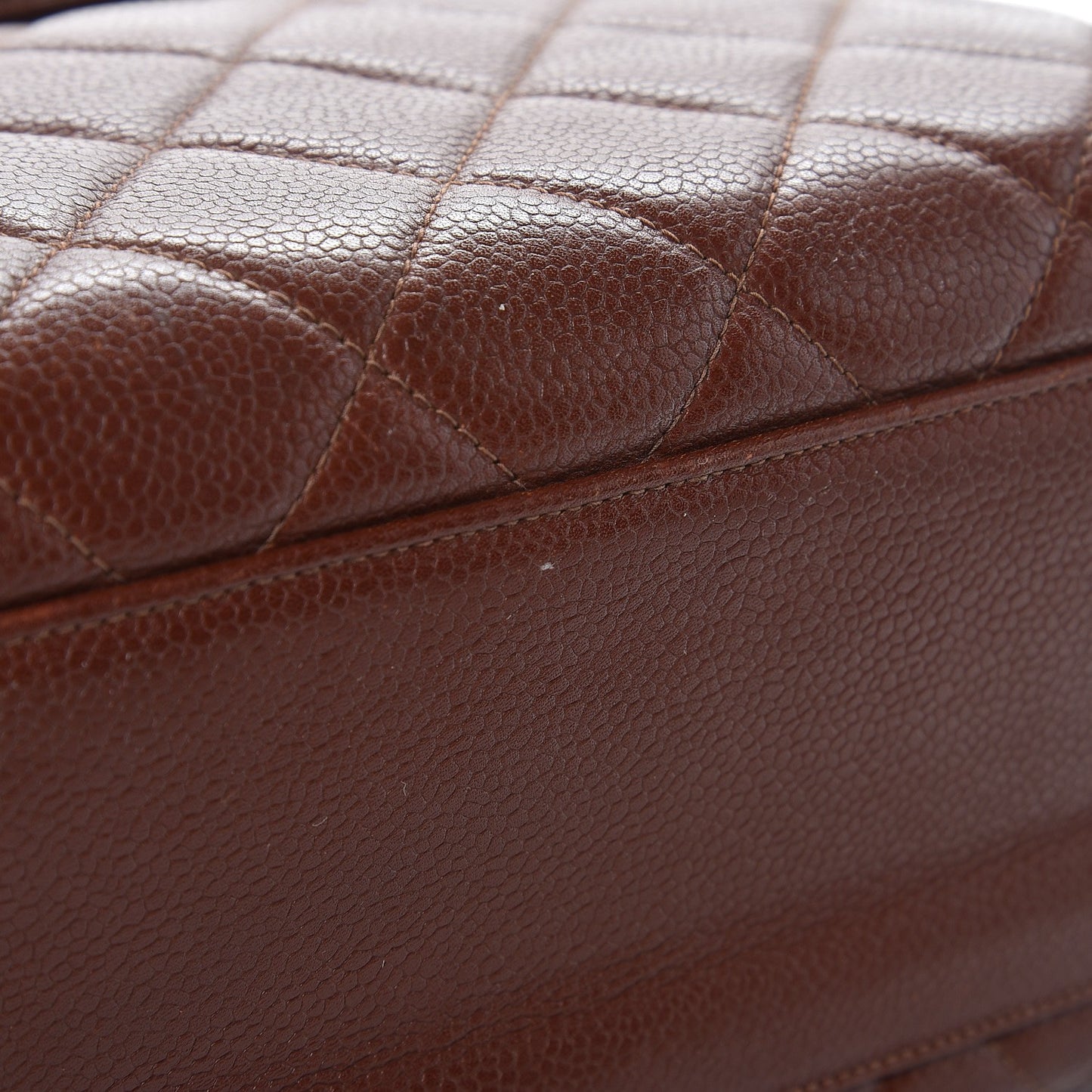 Caviar Quilted Jumbo Kelly Flap Brown