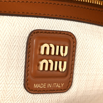 Miu Miu Nappa Patchwork Medium Beau Top Handle Bag Cognac 6 of 9
