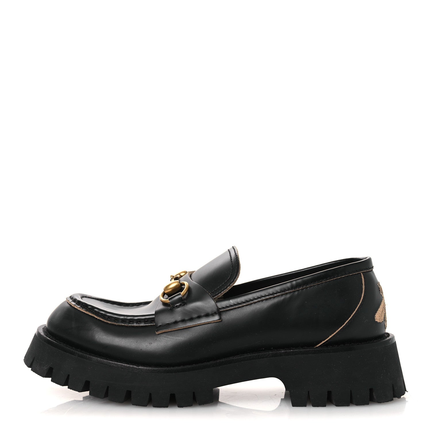 Gucci Cordovan Lux Womens Harald Horsebit 25mm Platform Loafers 38 Black 1 of 11