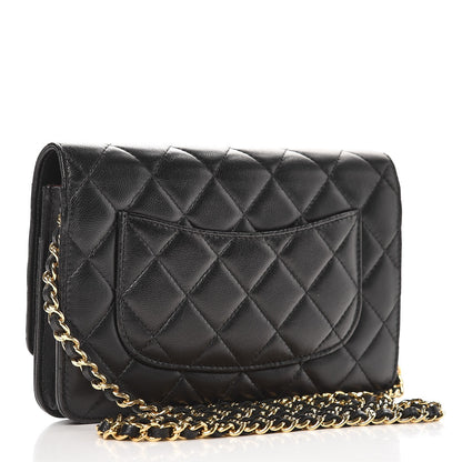 Chanel Lambskin Quilted Wallet On Chain WOC Black 3 of 10