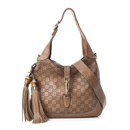 Gucci Guccissima Medium New Jackie Shoulder Bag Natural Brown 1 of 10