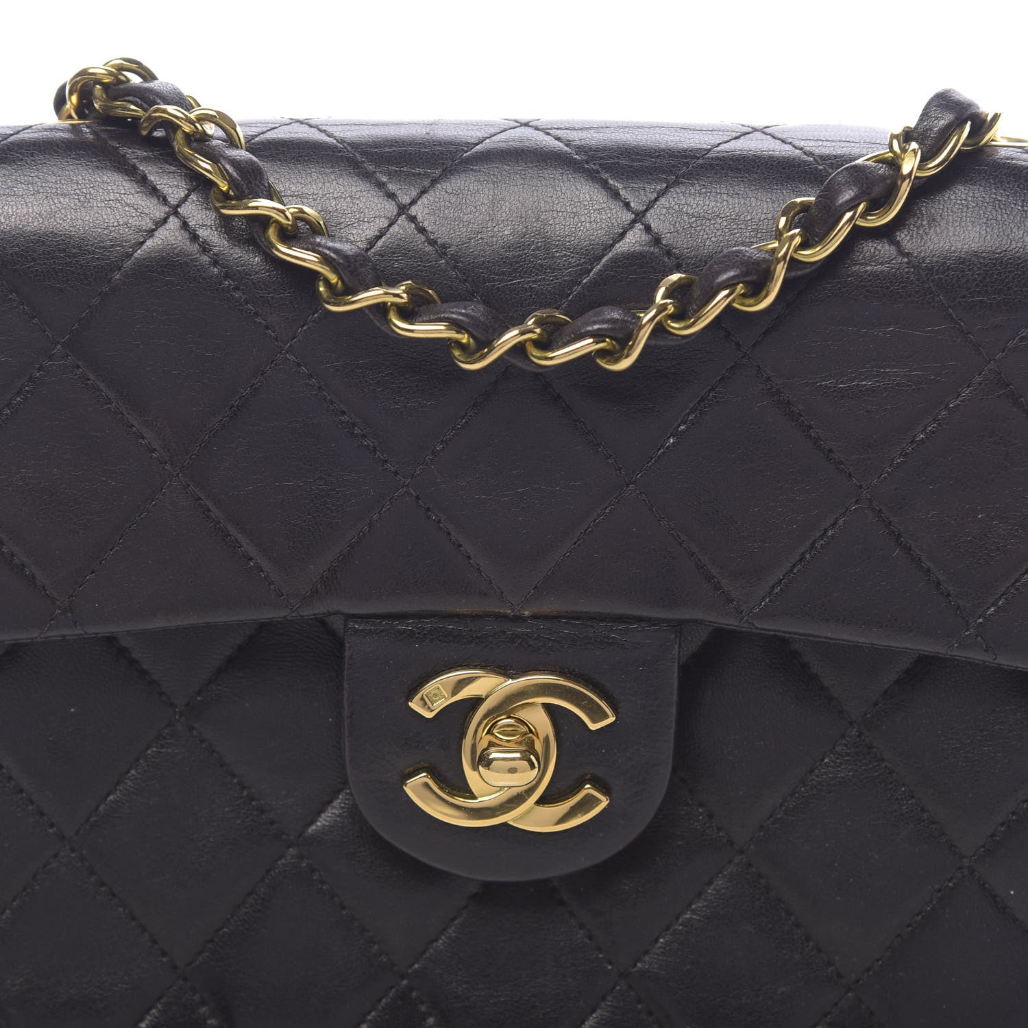 Chanel Lambskin Quilted Mini Square Flap Black 9 of 11