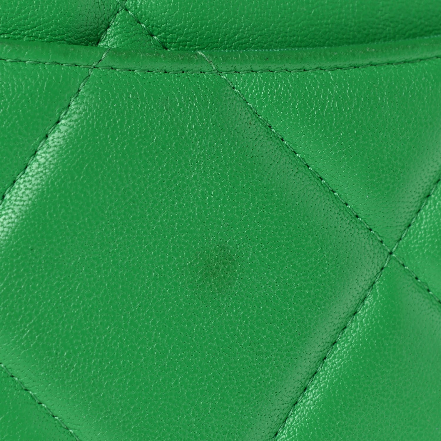 Chanel Shiny Goatskin Quilted Chanel 19 Pouch Green 11 of 15