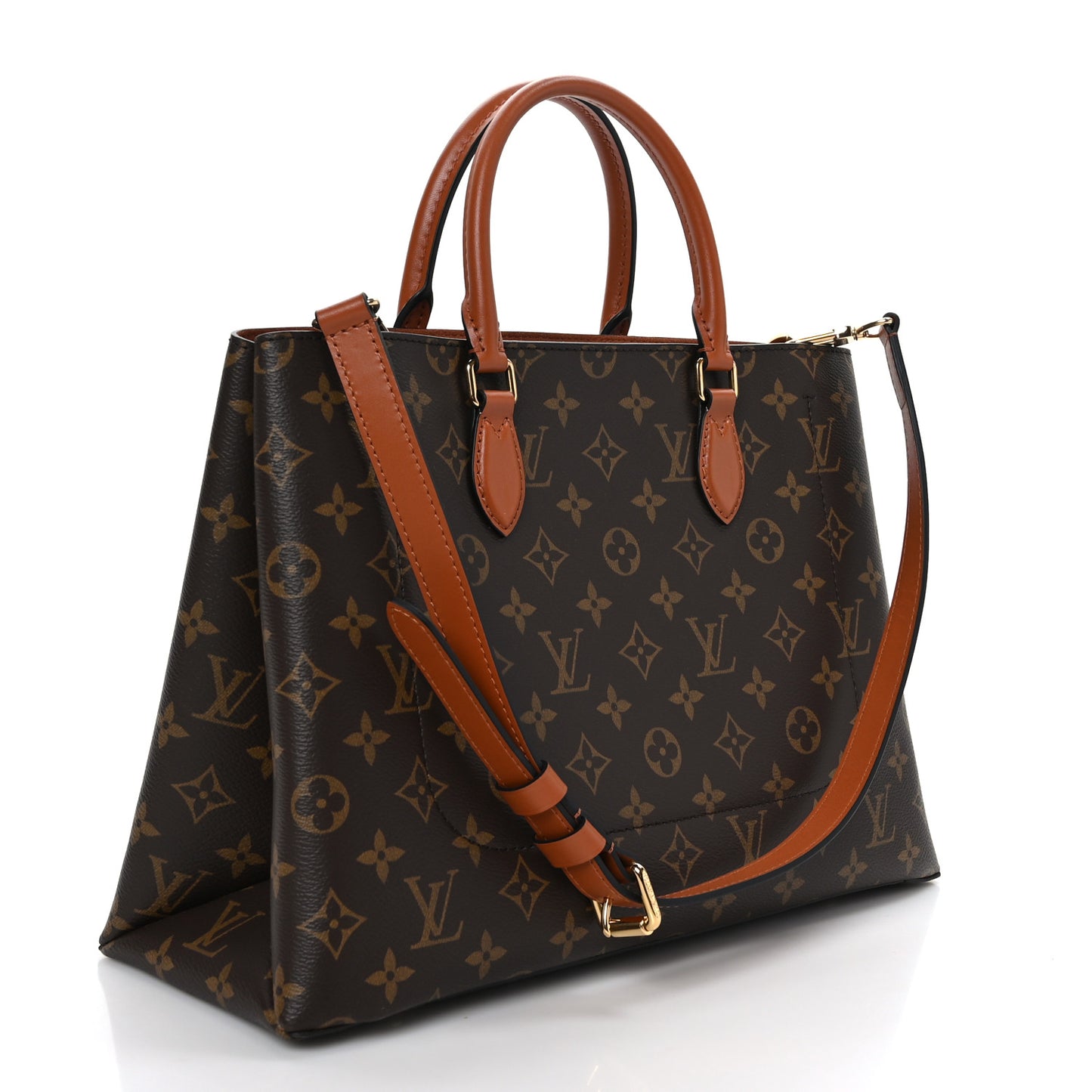 Monogram Flower Tote Caramel