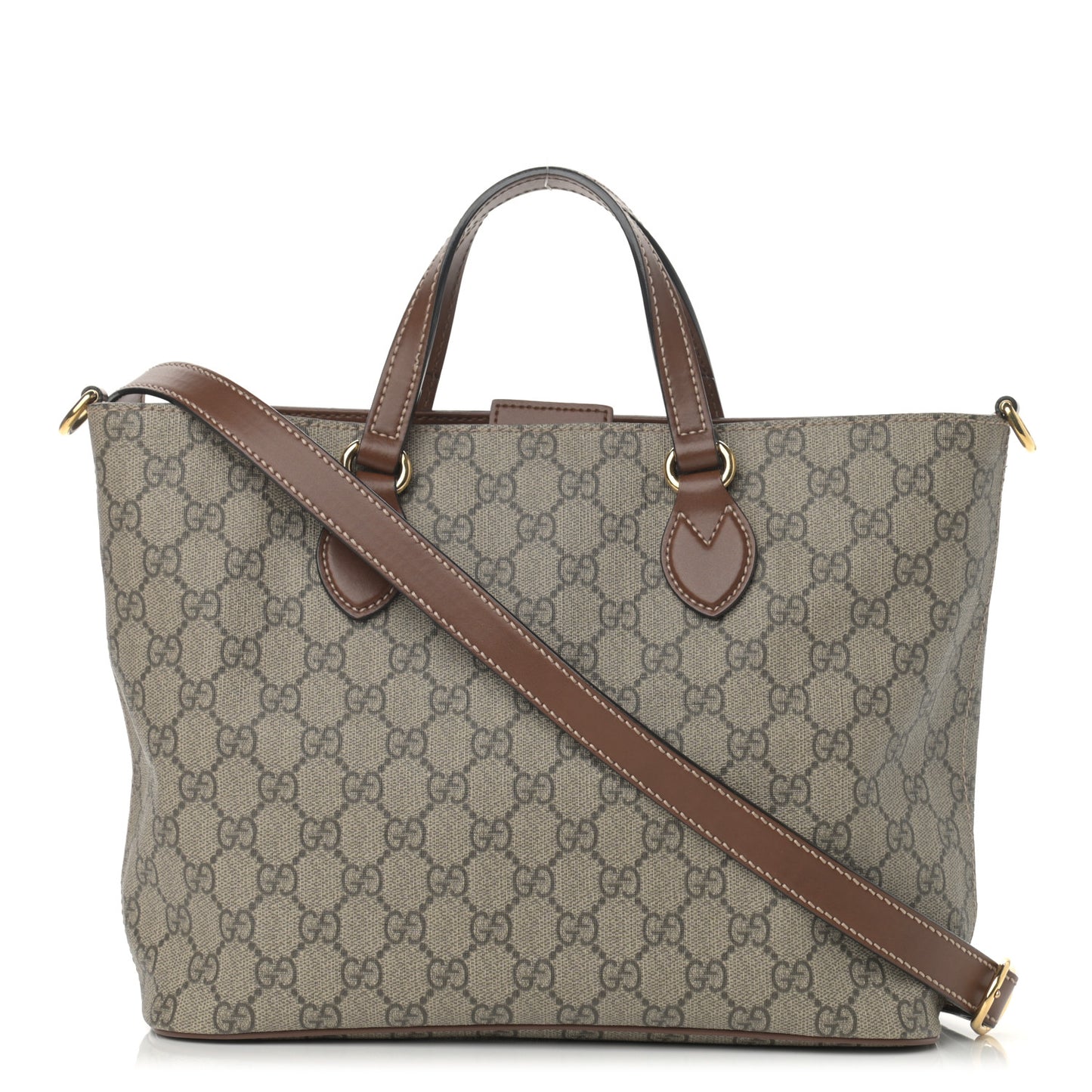 Soft GG Supreme Monogram Small Crossbody Tote Beige Cuir