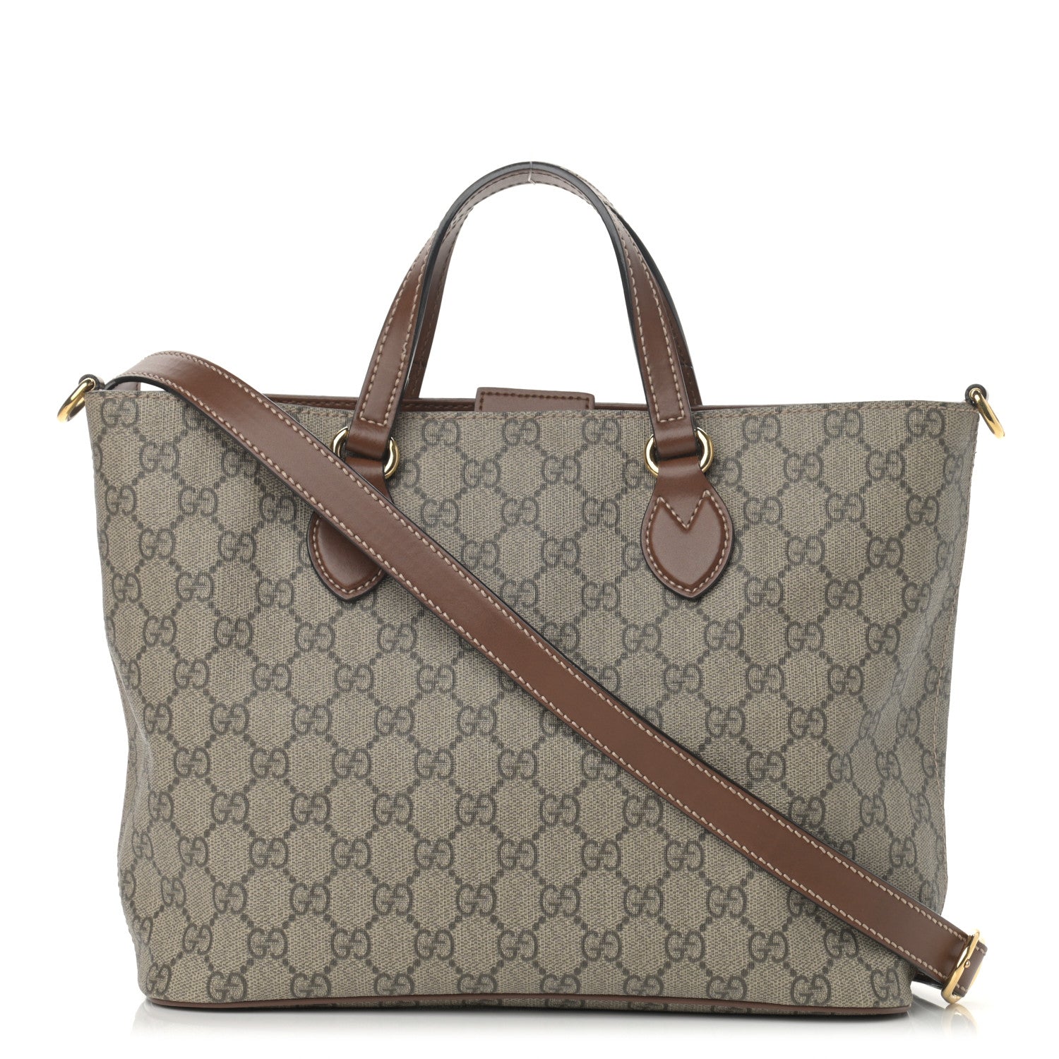 Gucci Soft GG Supreme Monogram Small Crossbody Tote Beige Cuir 1 of 13