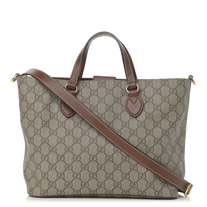 Gucci Soft GG Supreme Monogram Small Crossbody Tote Beige Cuir 1 of 13