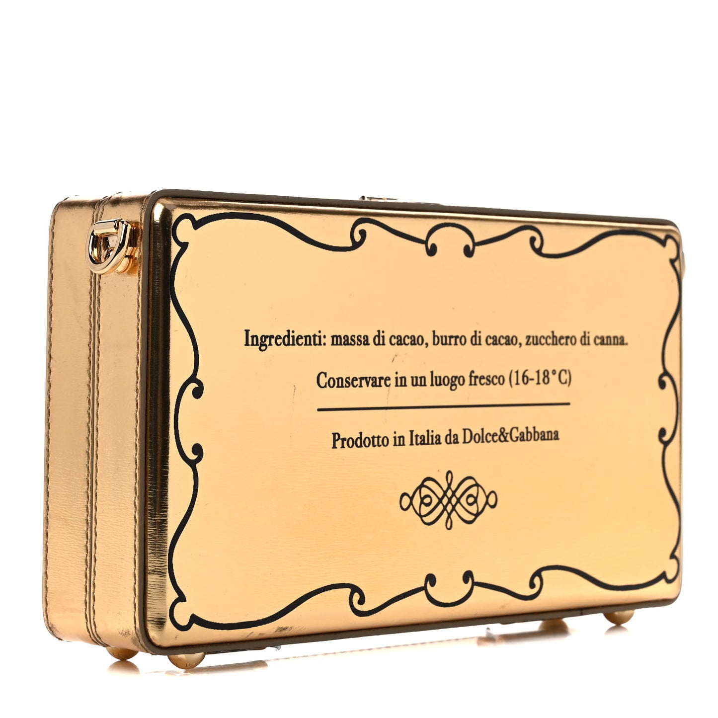 Metallic Calfskin Chocolate Bar Clutch Gold