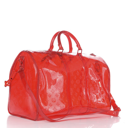 Louis Vuitton PVC Monogram Keepall Bandouliere 50 Grenadine Red 2 of 8