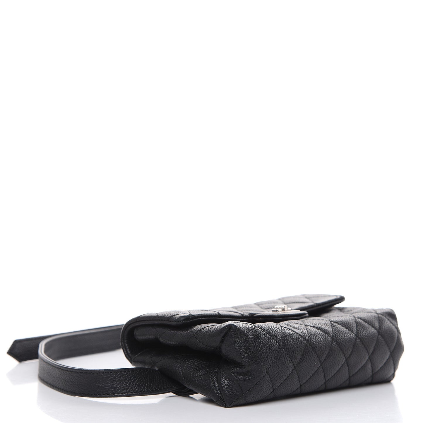 Grained Calfskin Quilted 2.55 Reissue Flap Belt Bag Clutch Black