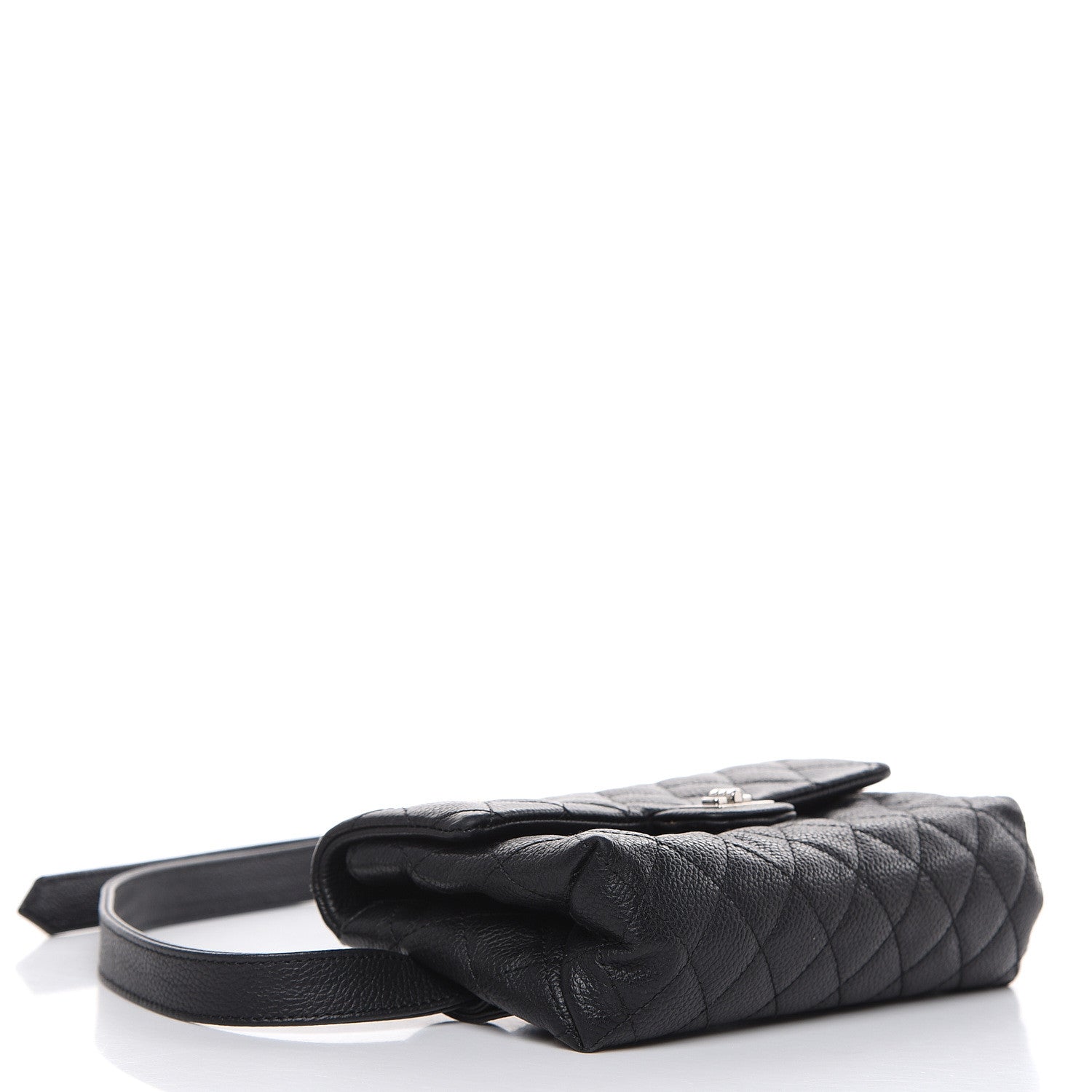 Chanel Grained Calfskin Quilted 2.55 Reissue Flap Belt Bag Clutch Black 4 of 13