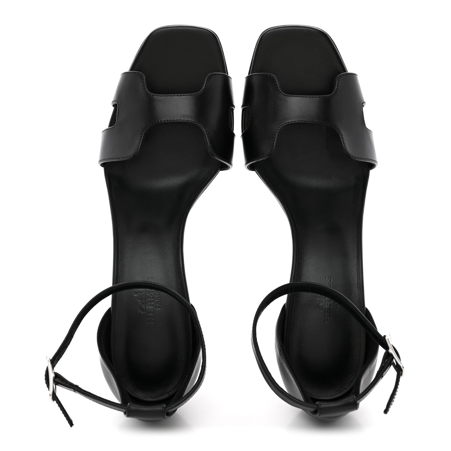 Hermes Calfskin Joy 70 Sandals 39 Black 2 of 11