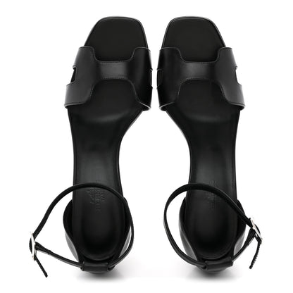 Hermes Calfskin Joy 70 Sandals 39 Black 2 of 11