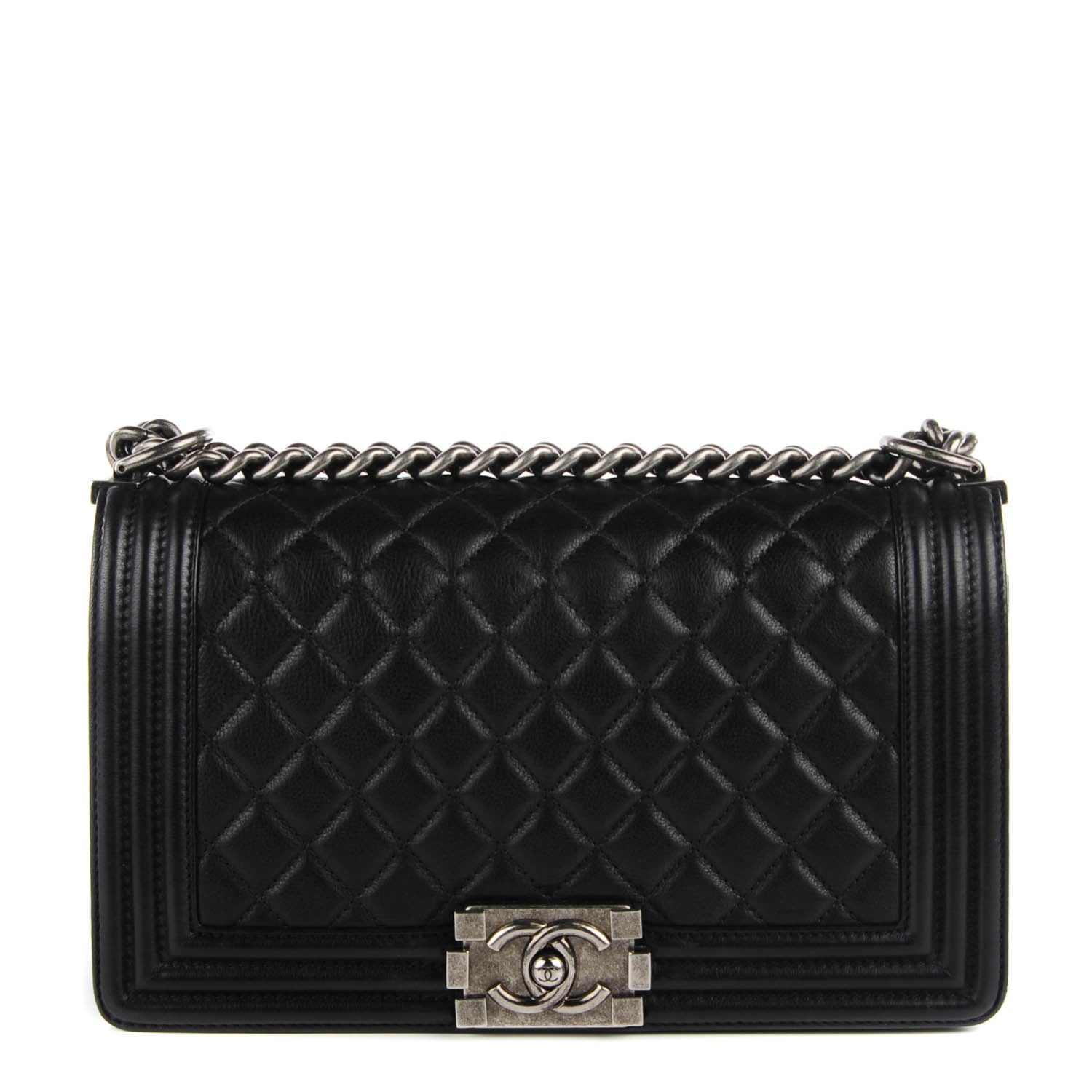Chanel Calfskin Quilted Medium Boy Flap Black 1 of 8