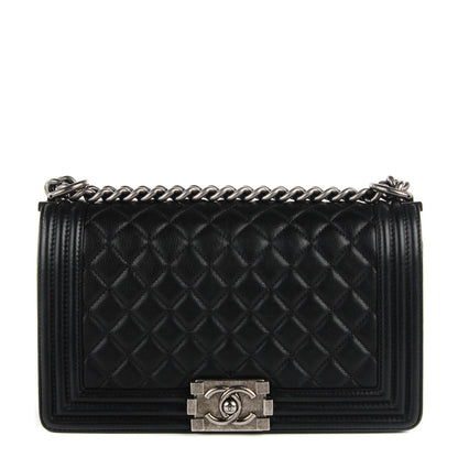 Chanel Calfskin Quilted Medium Boy Flap Black 1 of 8