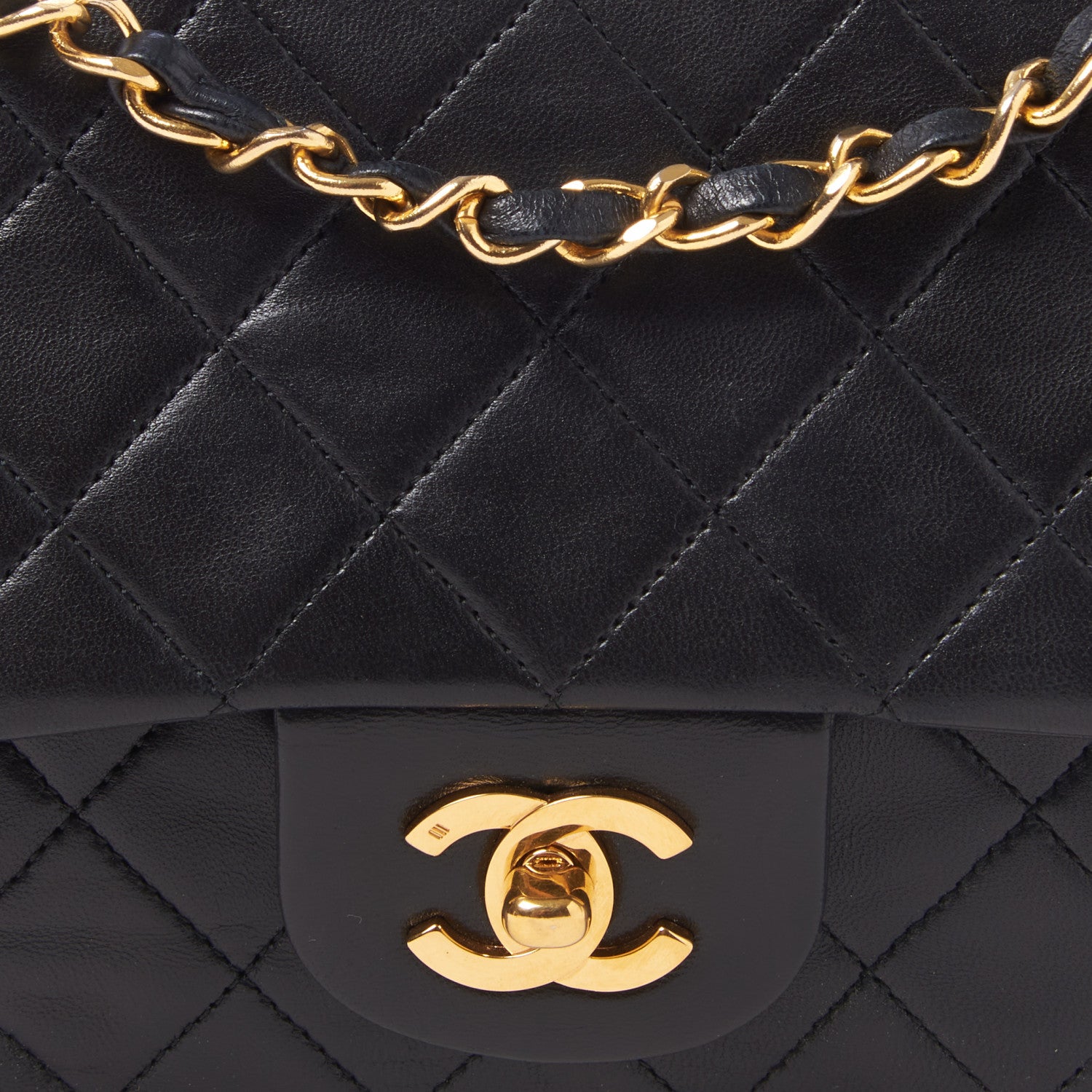 Chanel Lambskin Quilted Medium Double Flap Black 7 of 9