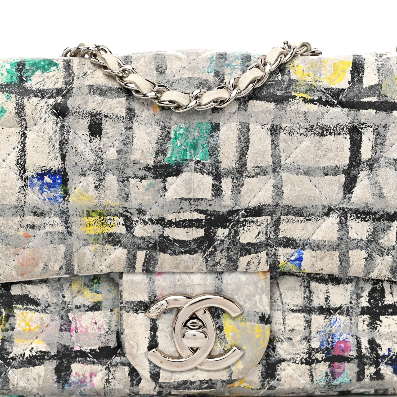 Chanel Calfskin Hand Painted Graffiti Mini Flap Multicolor 7 of 9