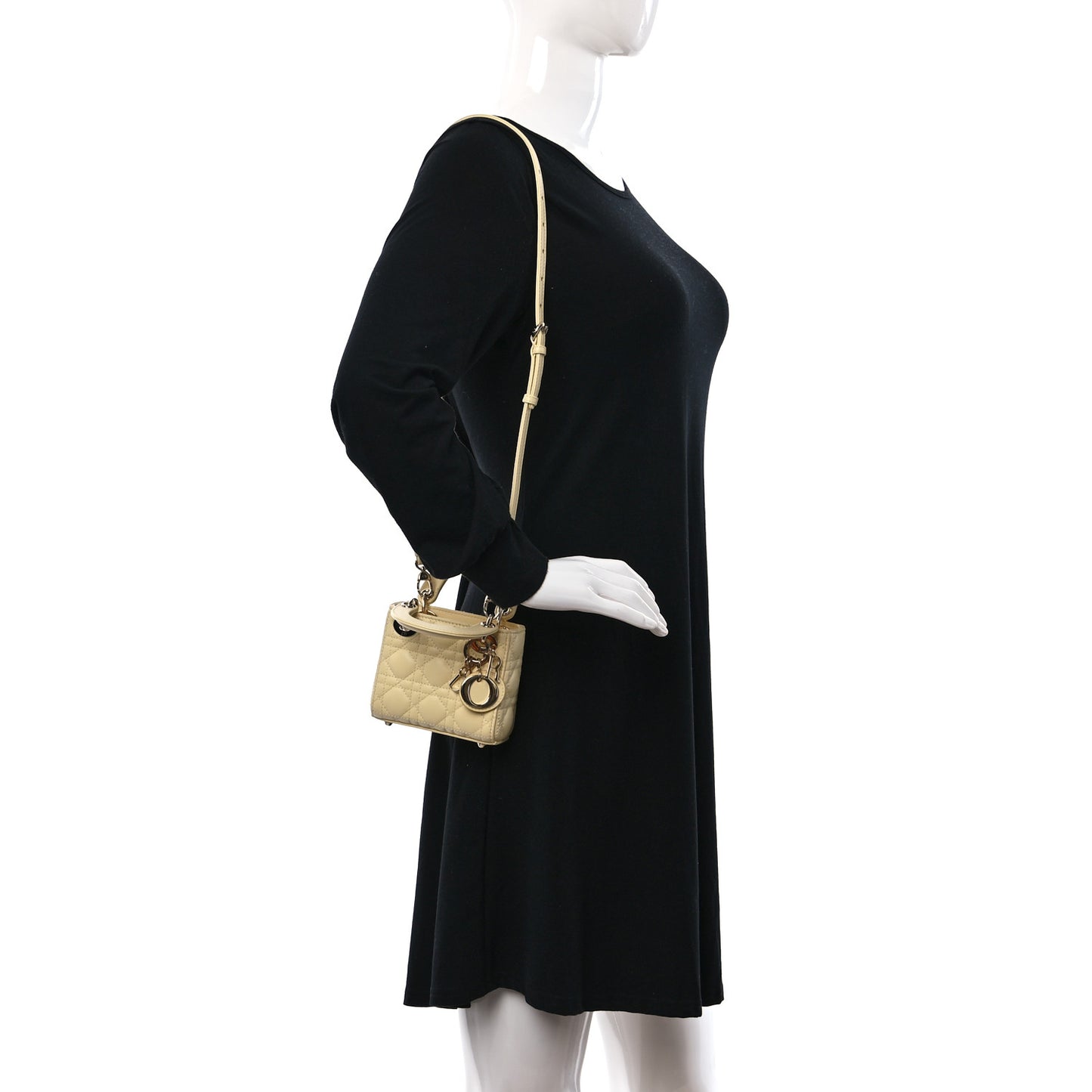 Lambskin Cannage Micro Lady Dior Soft Yellow